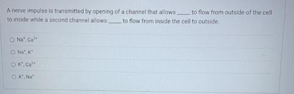 solve A nerve impulse is transmitted by opening