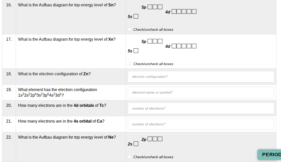 16. What is the Aufbau diagram for top energy