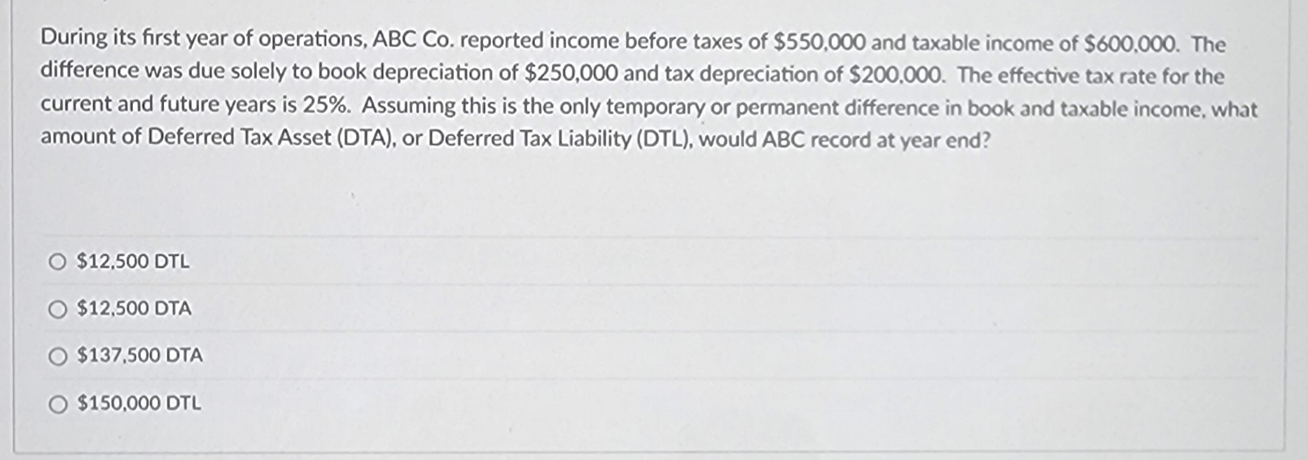 Solve During its first year of operations, ABC