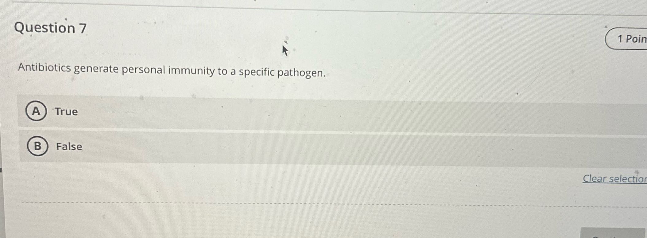 What's the answer Question 7 1 Poin Antibiotics