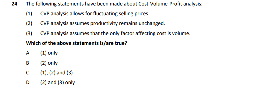 SOL 24 The following statements have been made