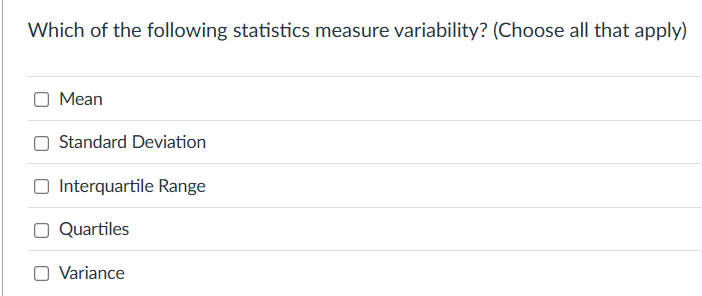 Which of the following statistics measure