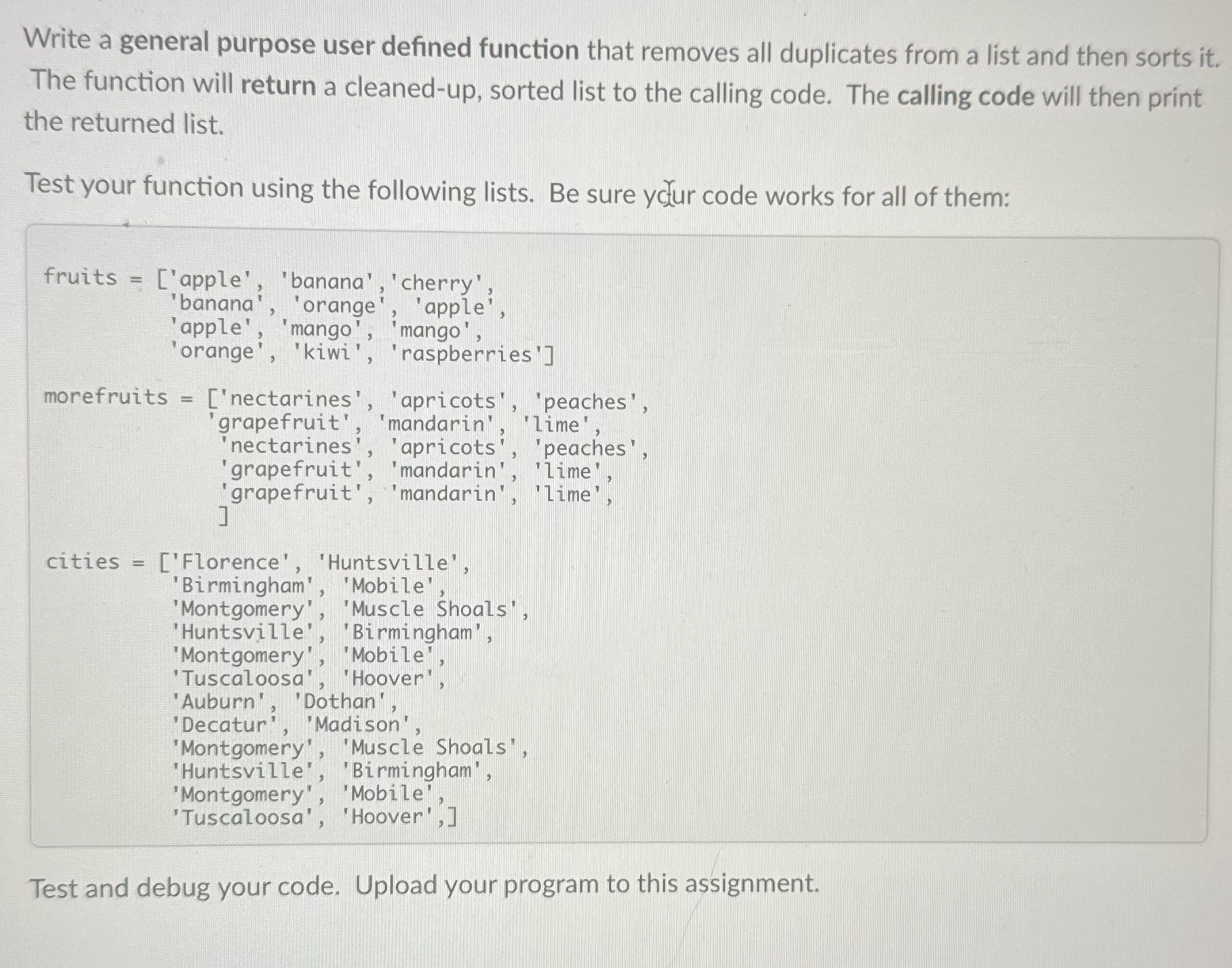 Write a general purpose user defined function