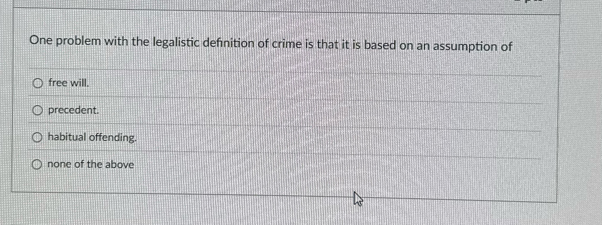 One problem with the legalistic definition of