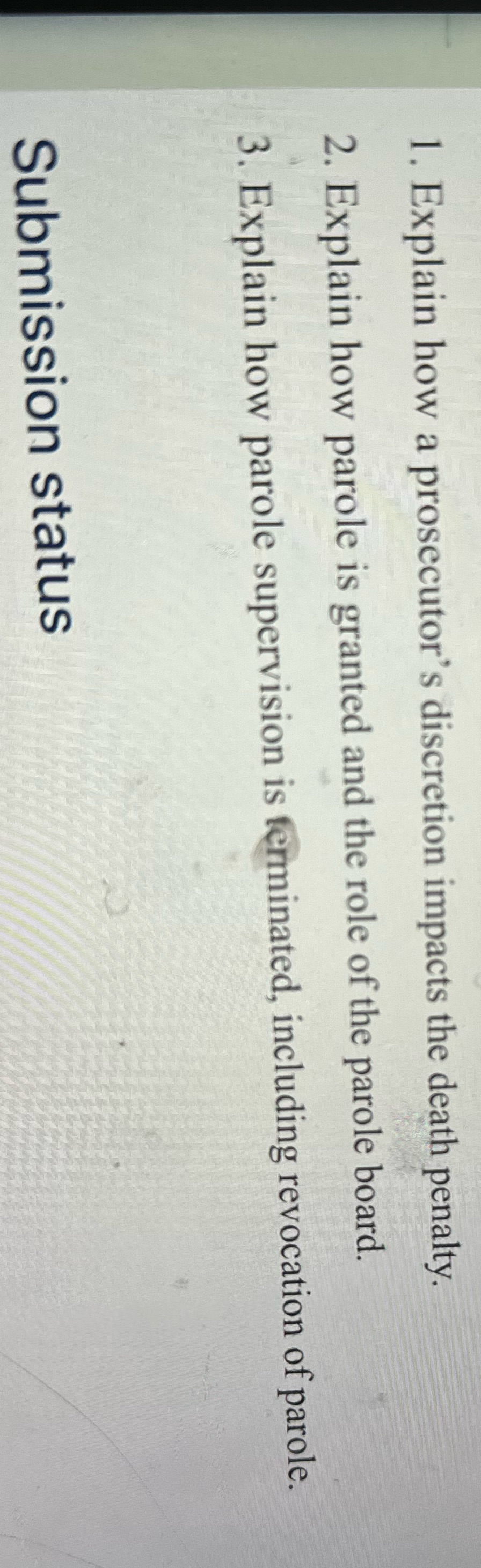 1. Explain how a prosecutor's discretion impacts