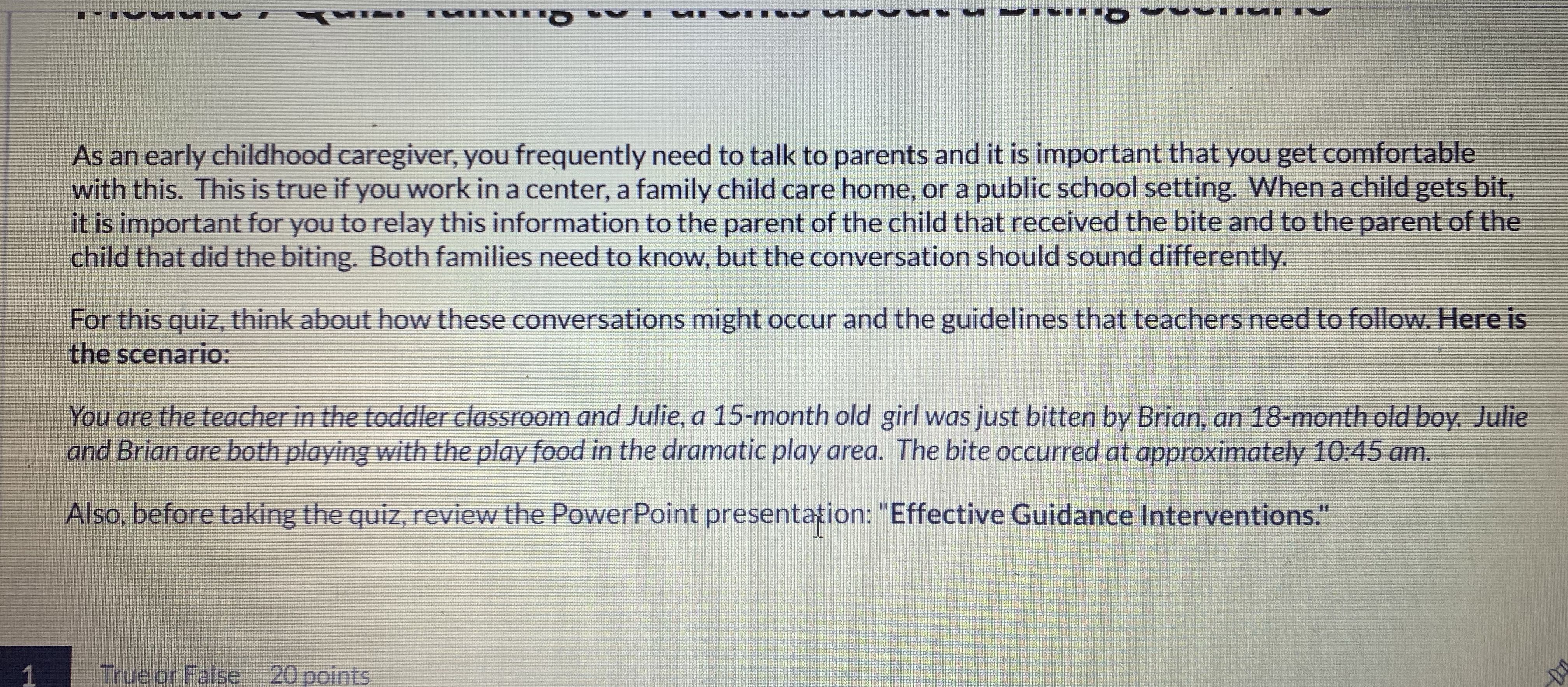 When Julies mom asks for the name of the child in