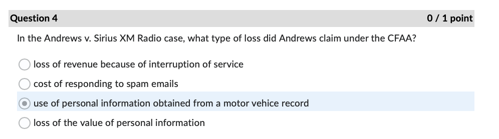 Question 1 0 / 1 point The FTC is also charged