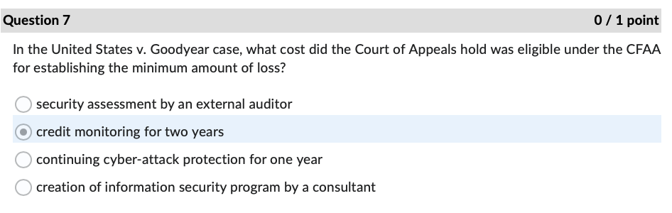 Question 1 0 / 1 point The FTC is also charged
