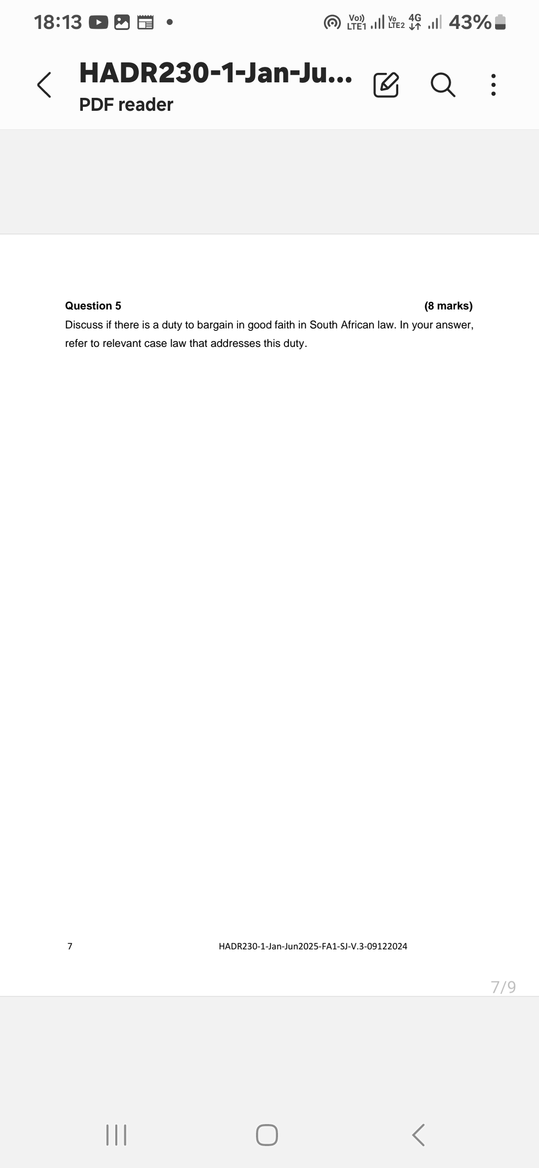 18:13 D e F . LTE1 . I LIE2 14 .1| 43%