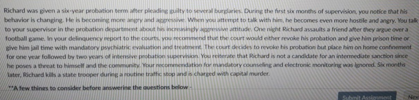 2 attachments. First the case study of Richard .