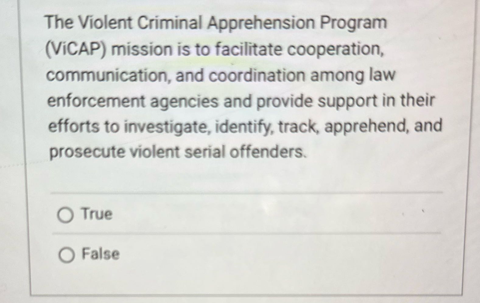 Cjus 420 The Violent Criminal Apprehension