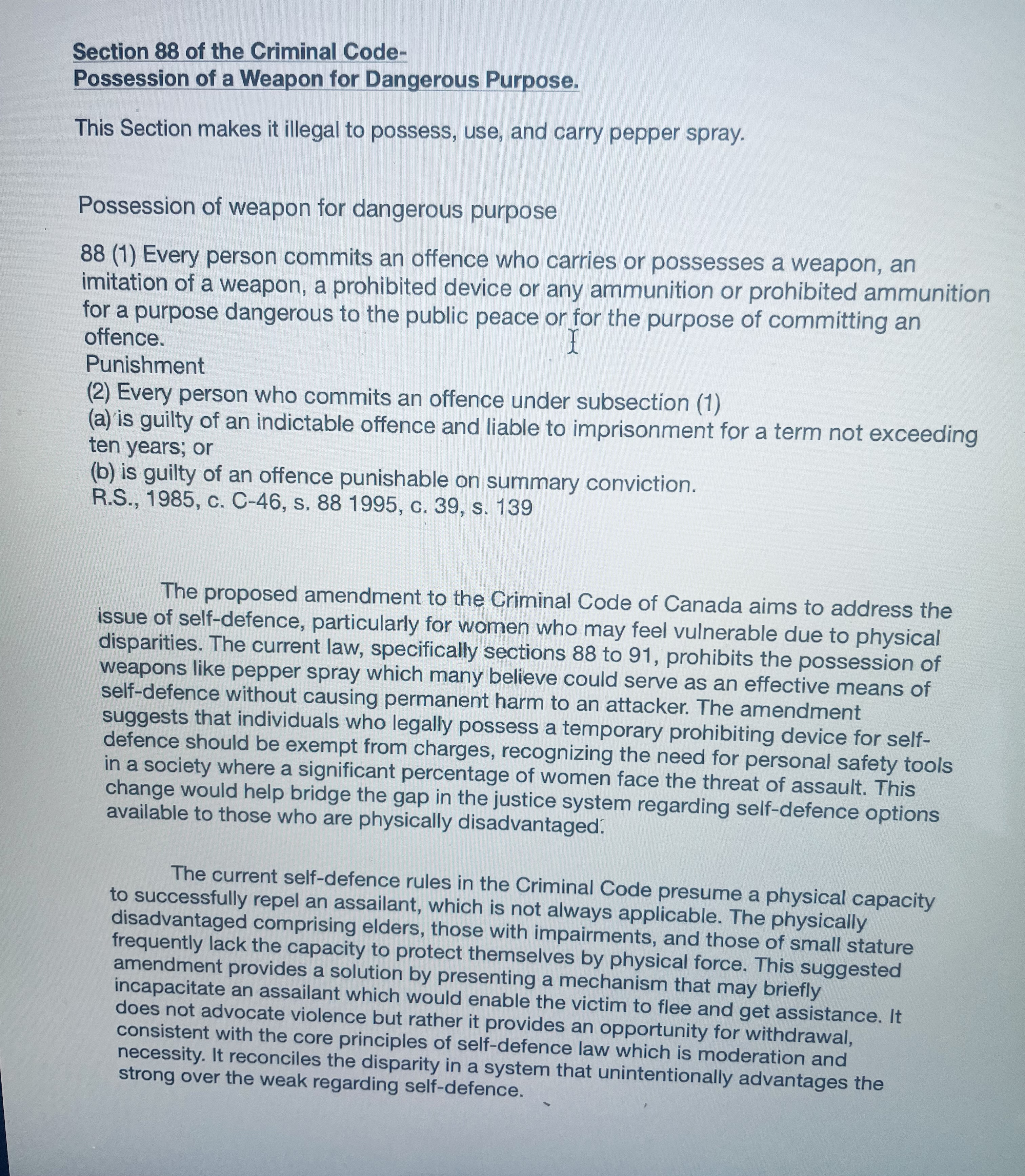 Part 1: The proposed amendment/addition to the