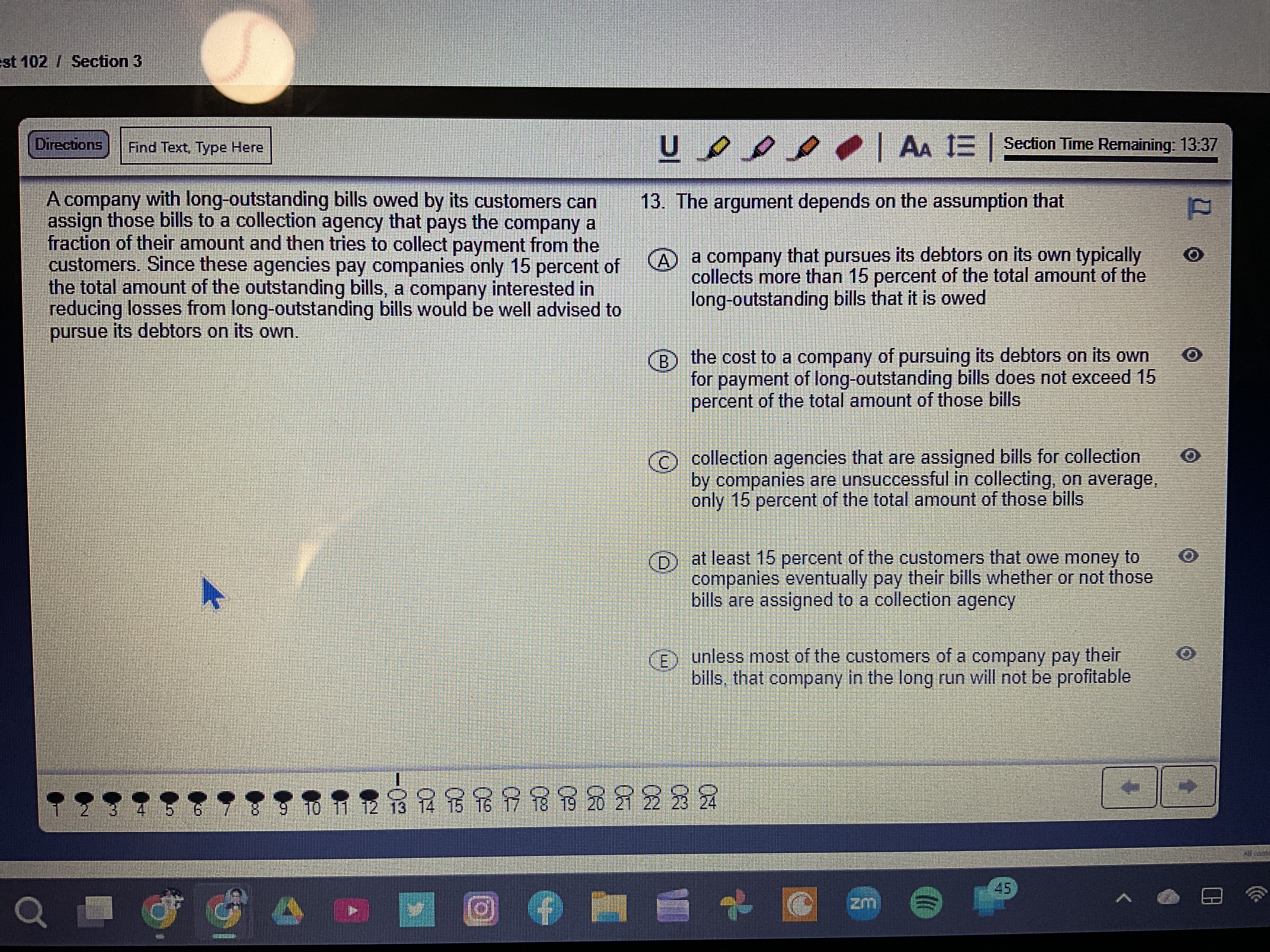 LSAT Prep 102 section 3 st 102 / Section 3