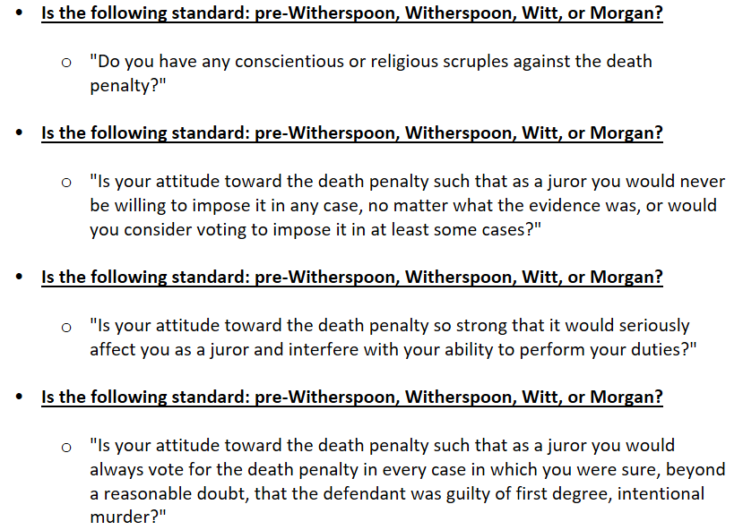 Is the following standard: pre-Witherspoon,