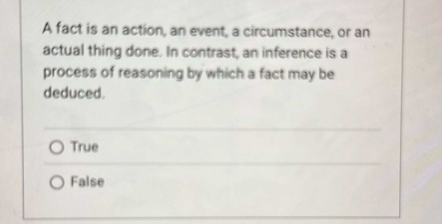 Cjus 420 A fact is an action, an event, a