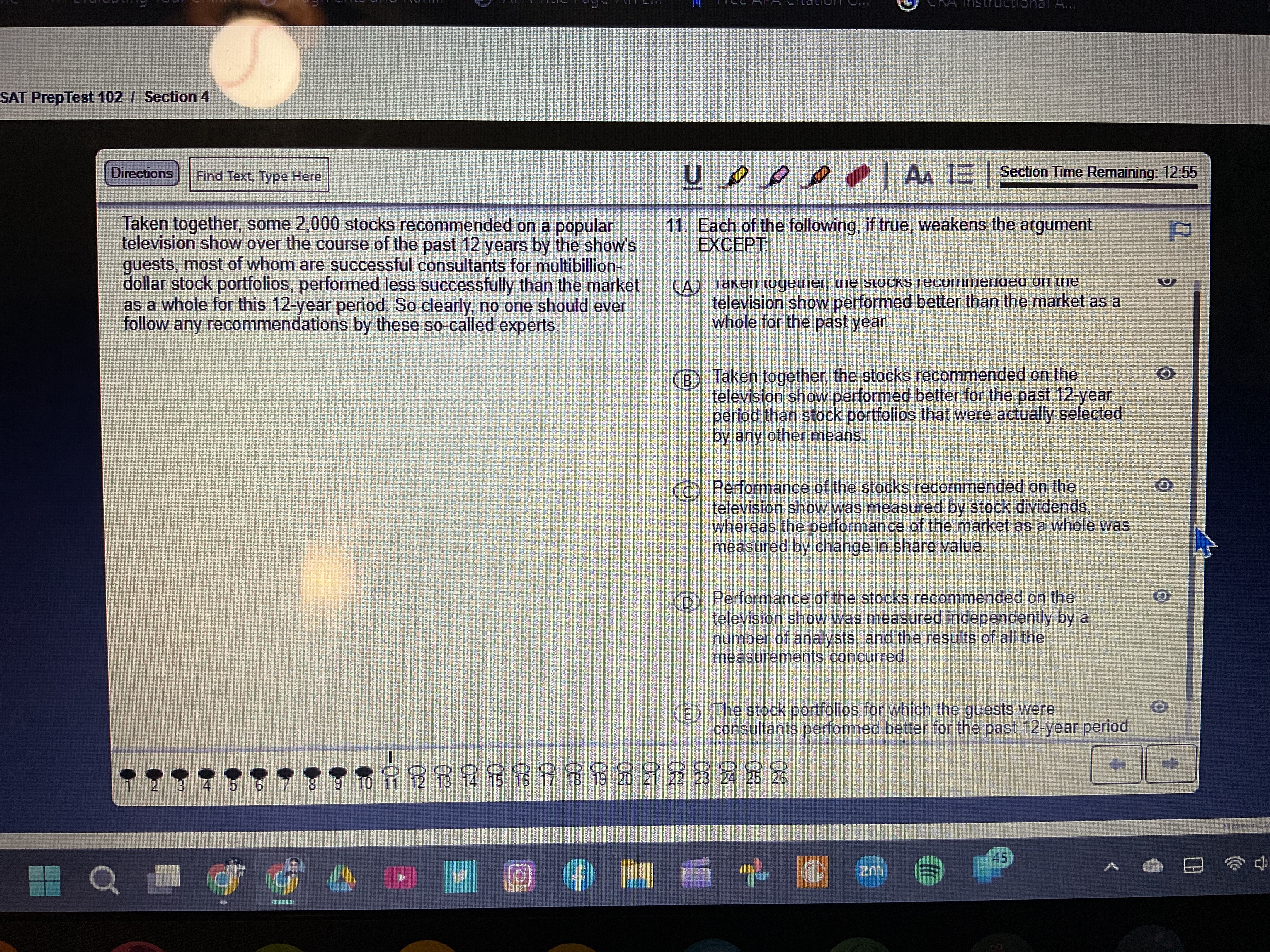 LSAT Prep 102 section 4 SAT PrepTest 102 /