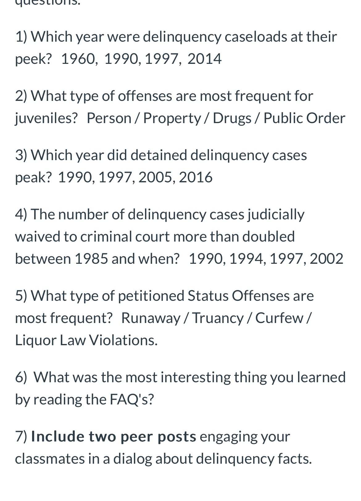 YuToLiviID. 1) Which year were delinquency