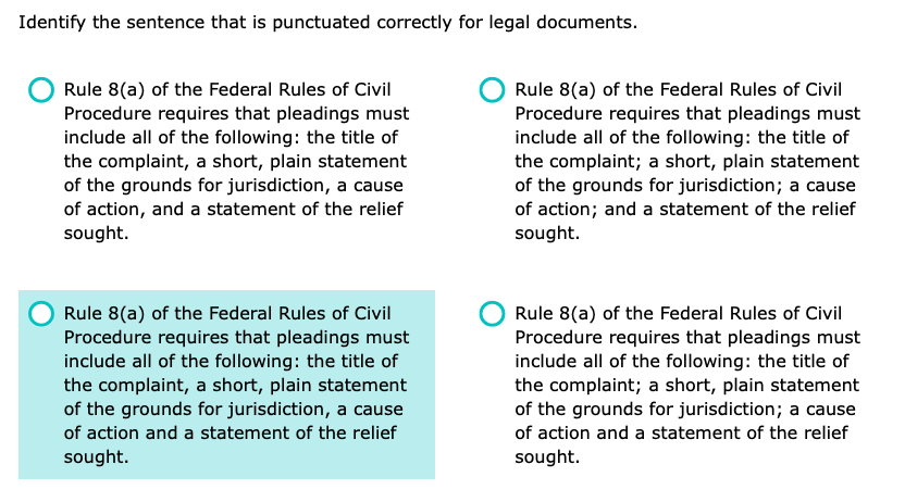 According to Core Grammar for Lawyers post test,