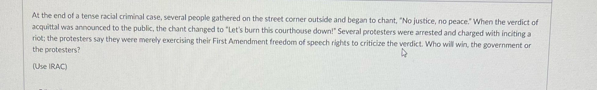the question using the irac method issue rules