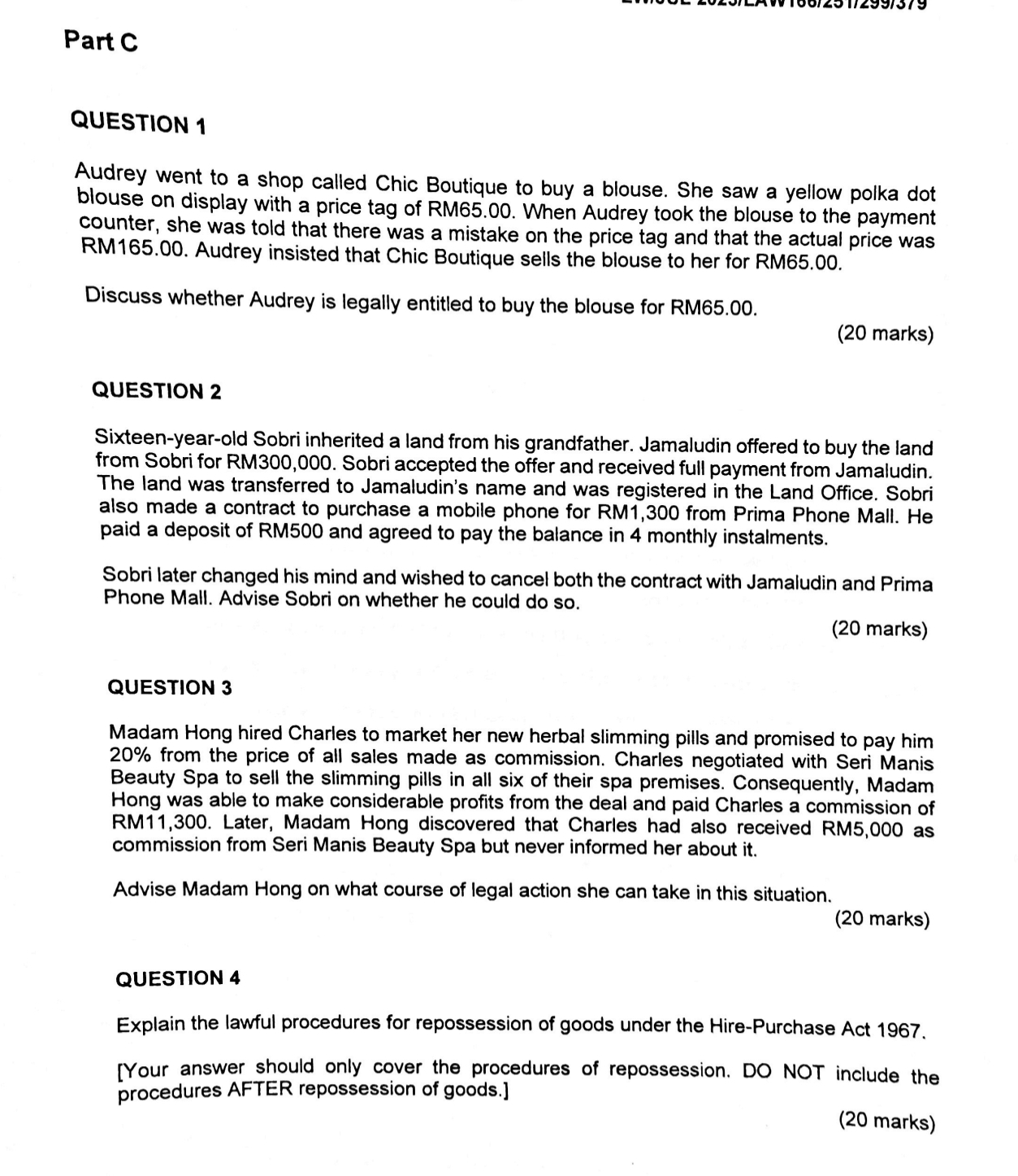 this questions depend on the marks 20, so state