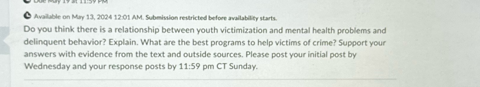 Available on May 13, 2024 12:01 AM. Submission