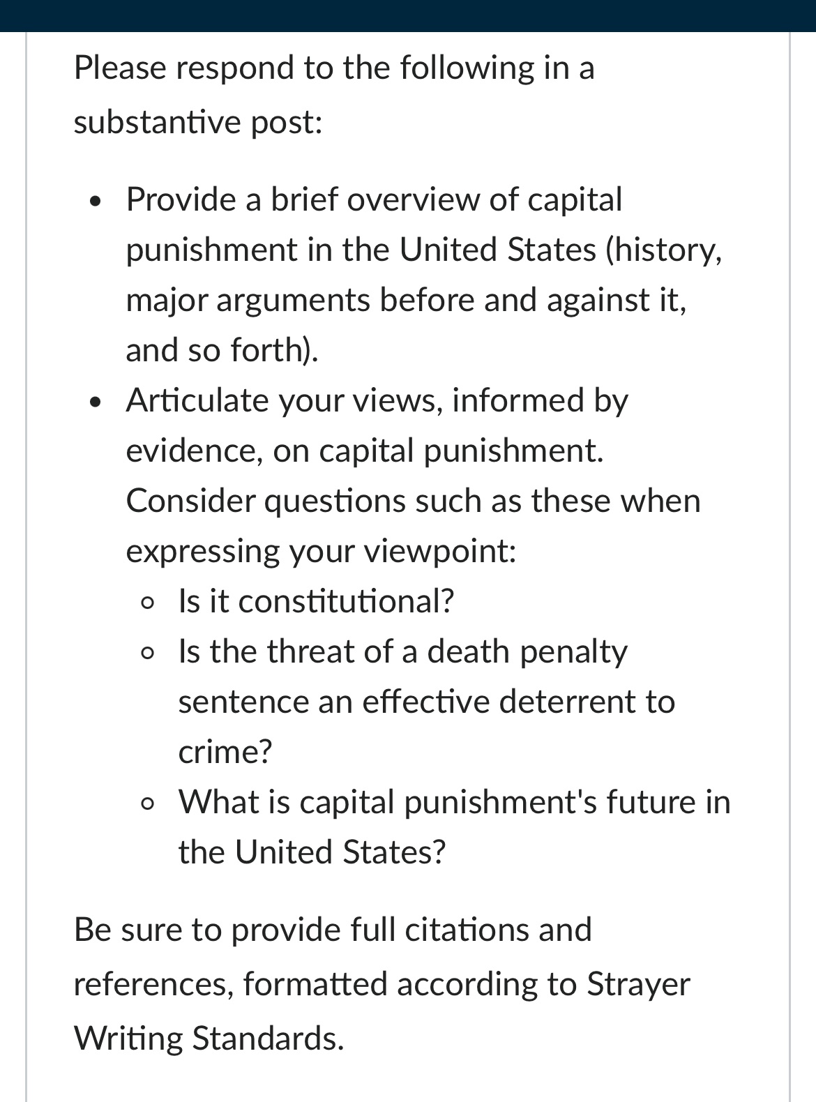 Please respond to the following in a substantive