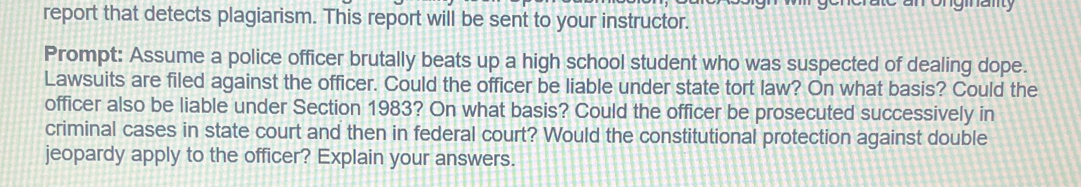 report that detects plagiarism. This report will