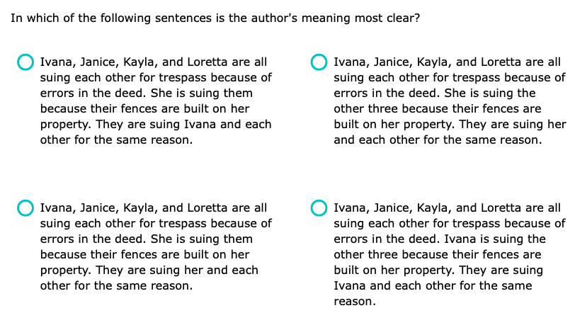 According to Core Grammar for Lawyers post test,