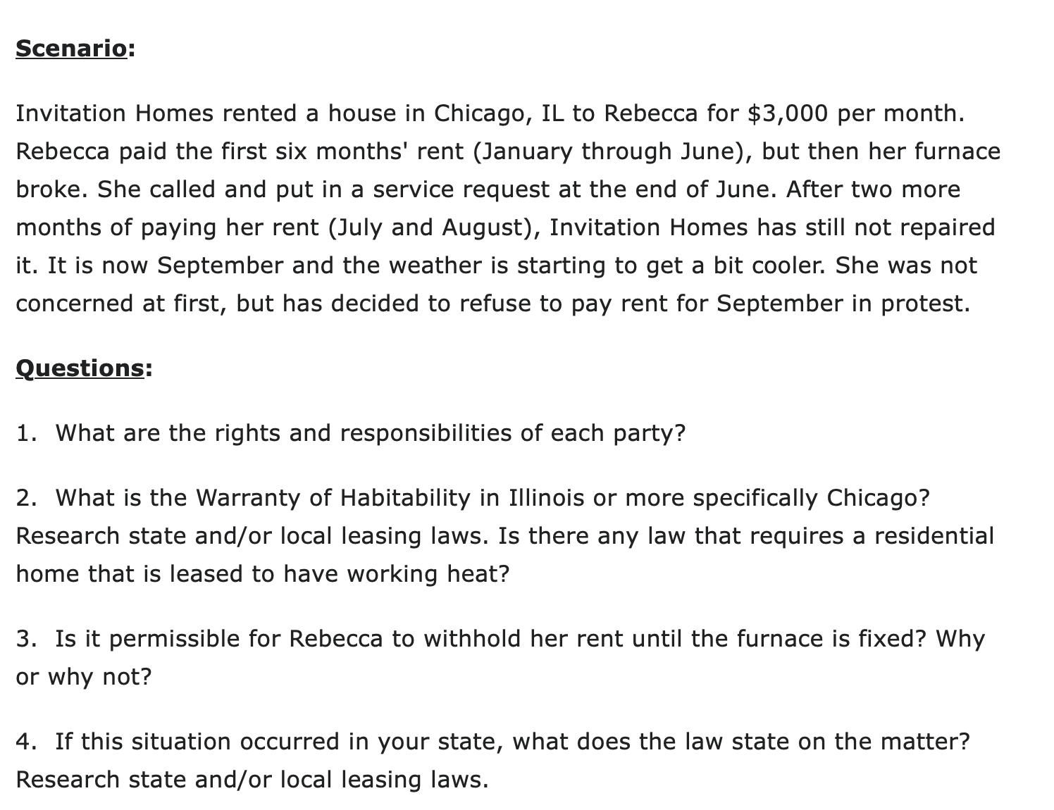 Scenario: Invitation Homes rented a house in