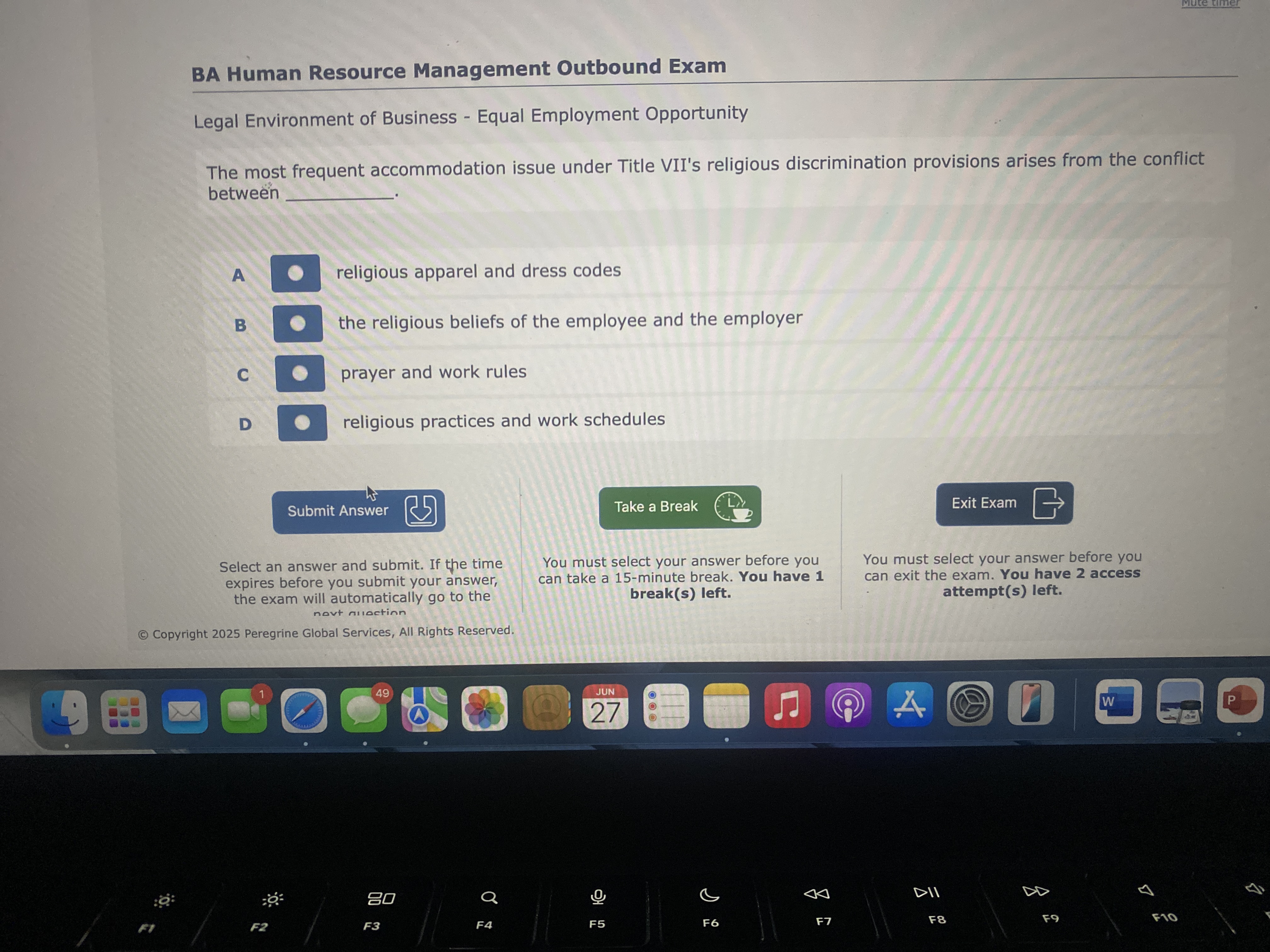 BA Human Resource Management Outbound Exam Legal