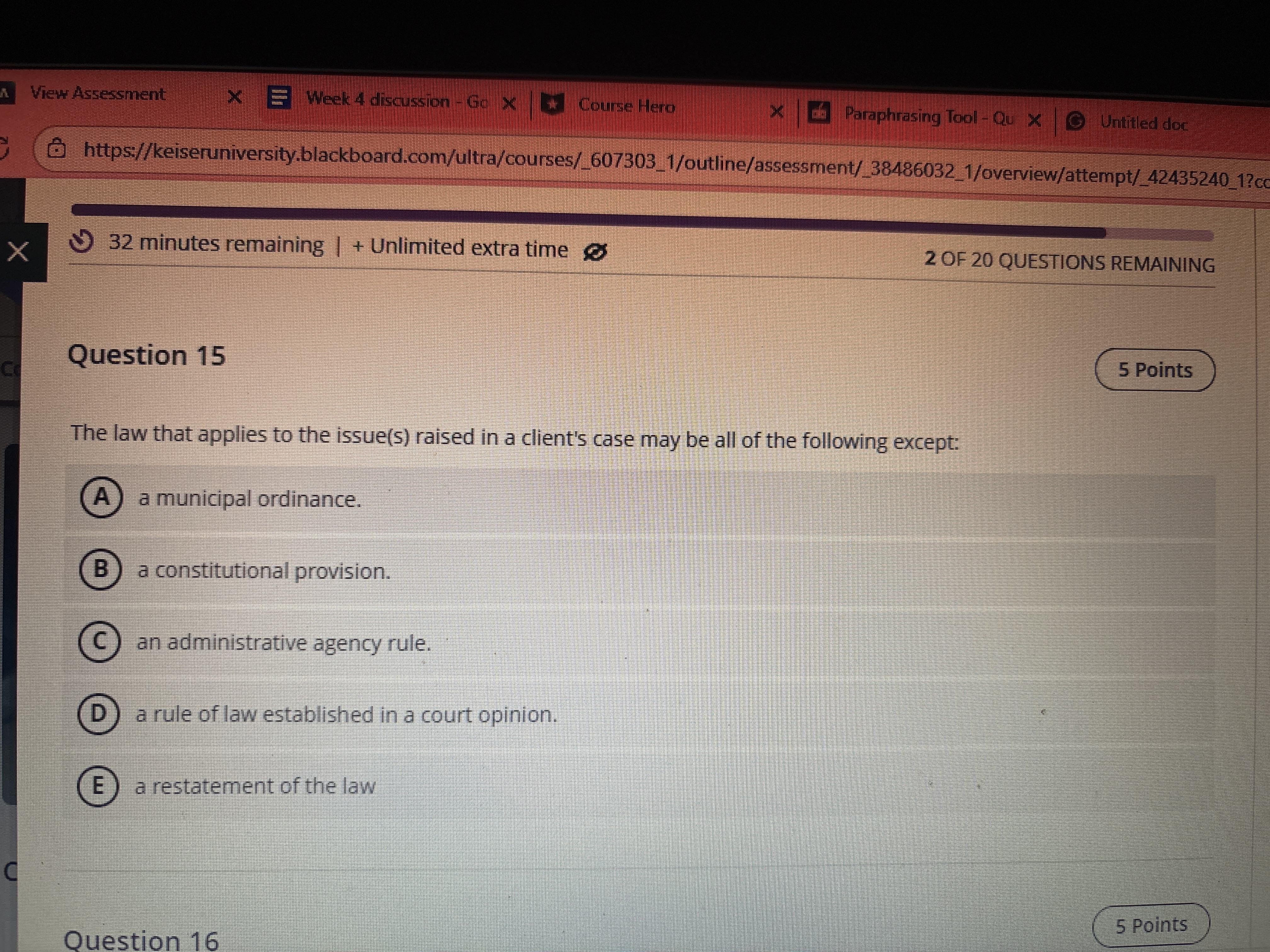 Question 17 Statutory annotations usually include