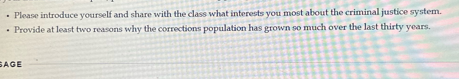 . Please introduce yourself and share with the