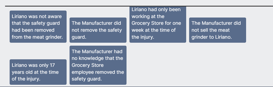 wich of the follwoing facts were relevant to the