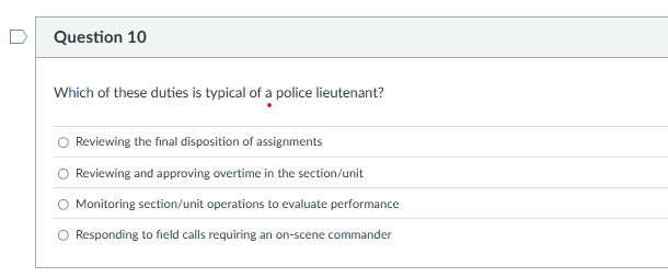 criminal justice administration question Question