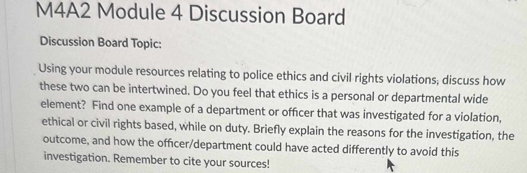 Essay and reference M4A2 Module 4 Discussion