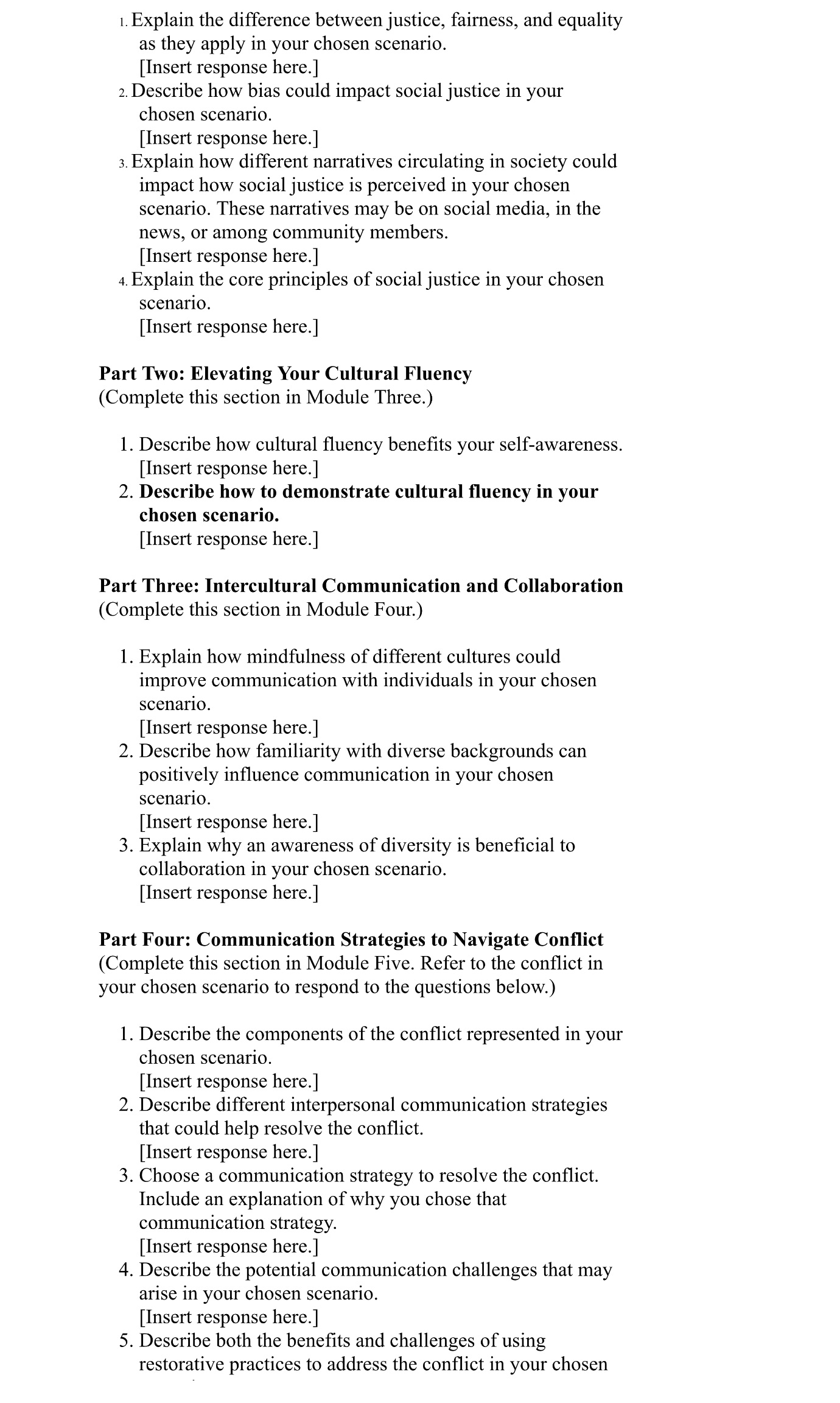 1. Explain the difference between justice,