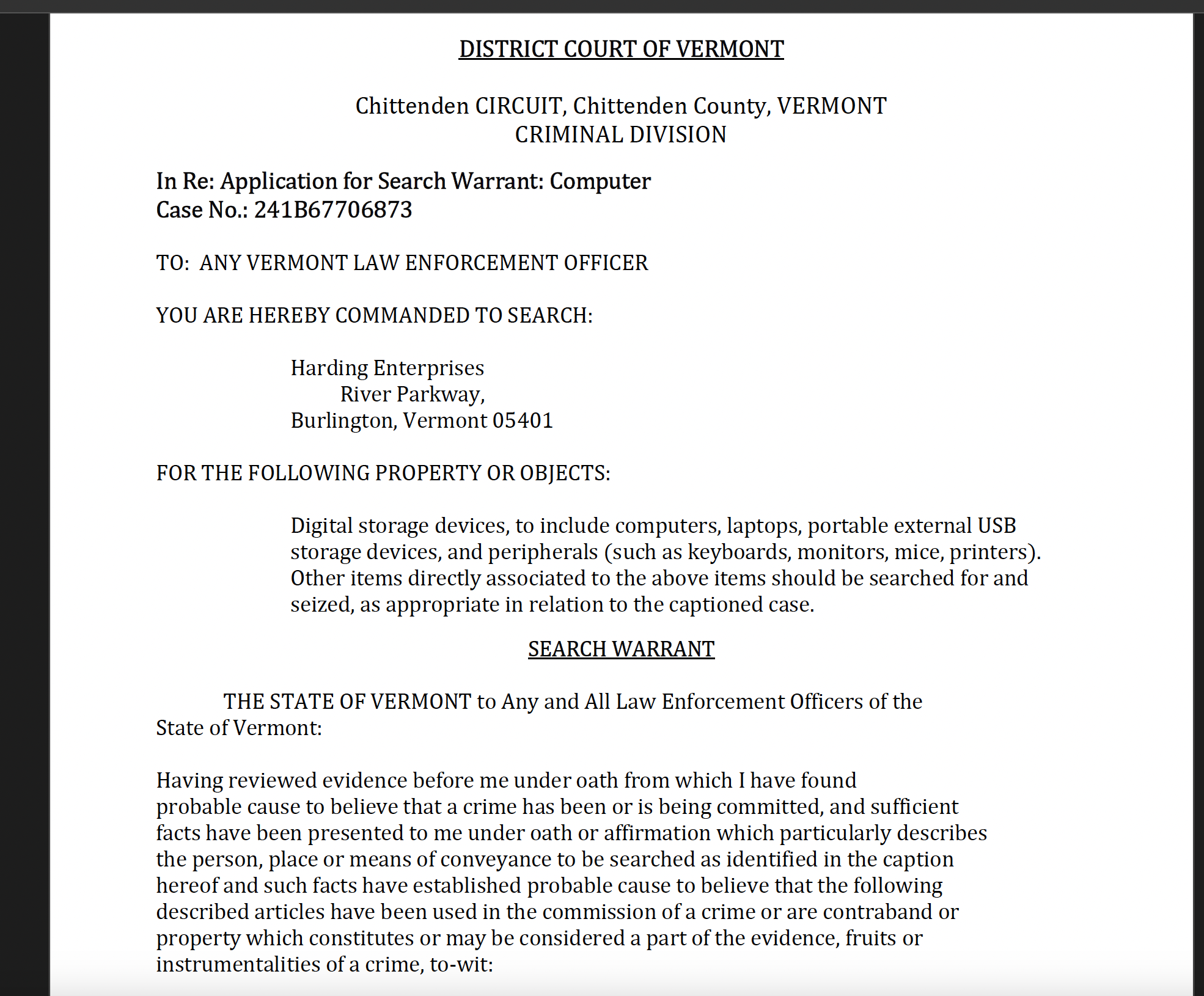 Background Police responded to a call at 7521