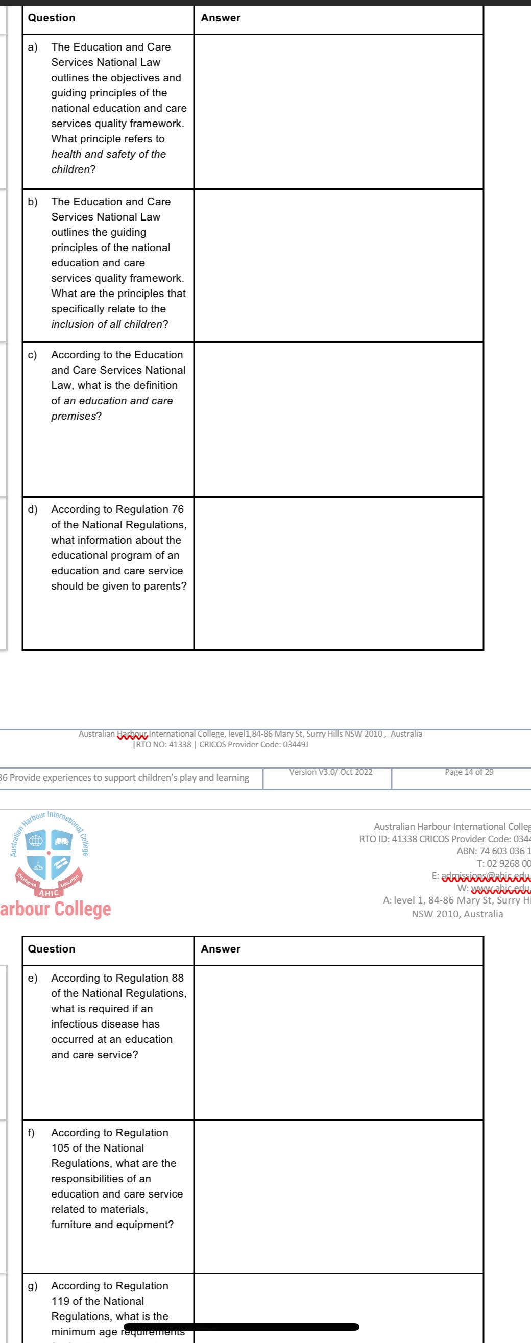 2. Complete the table to demonstrate your