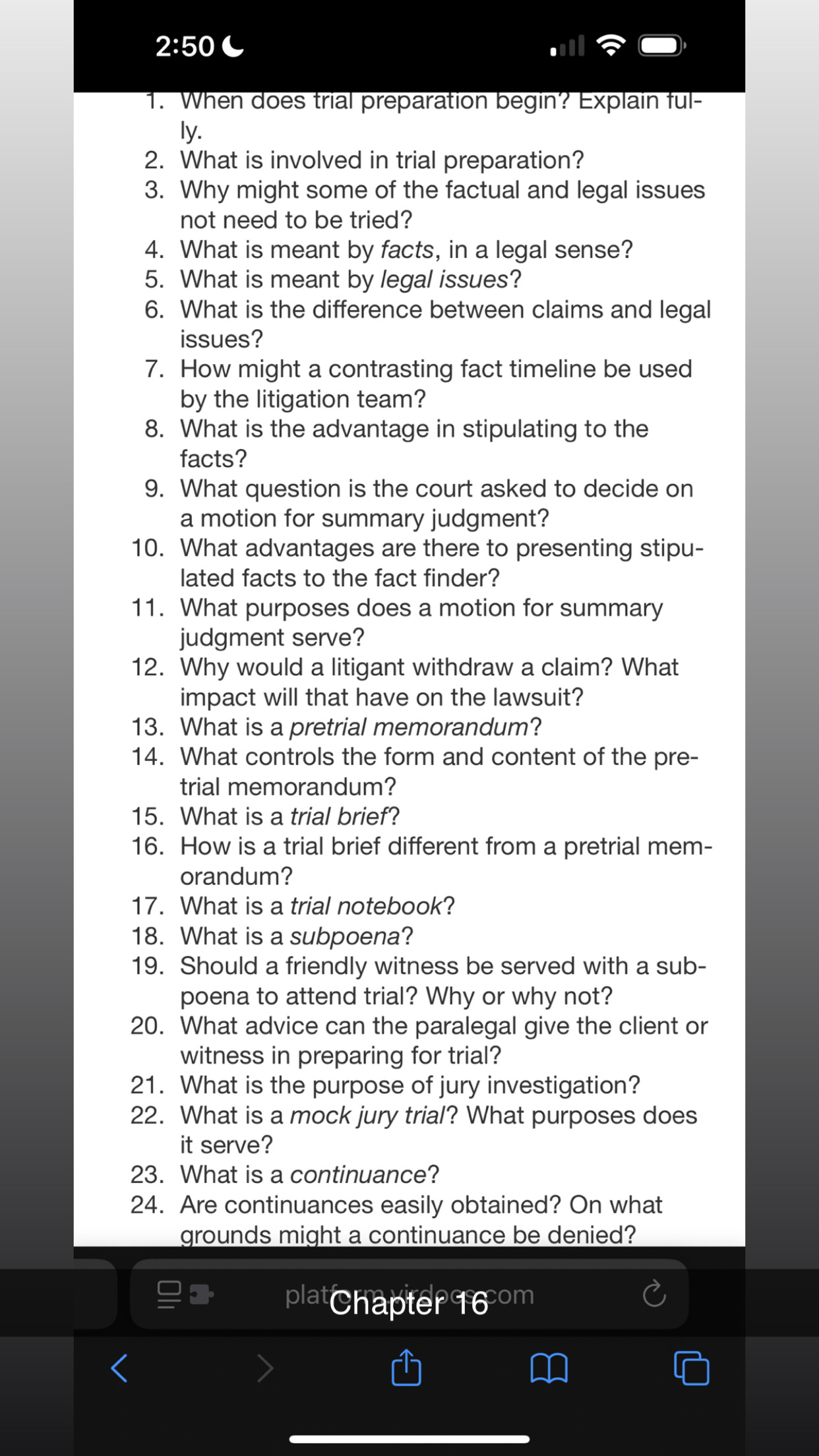 Ne) owns ly. . What is involved in trial