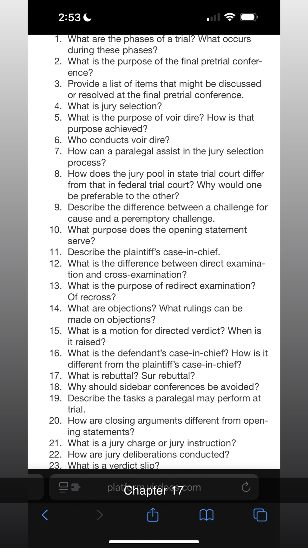 Ne) owns ly. . What is involved in trial