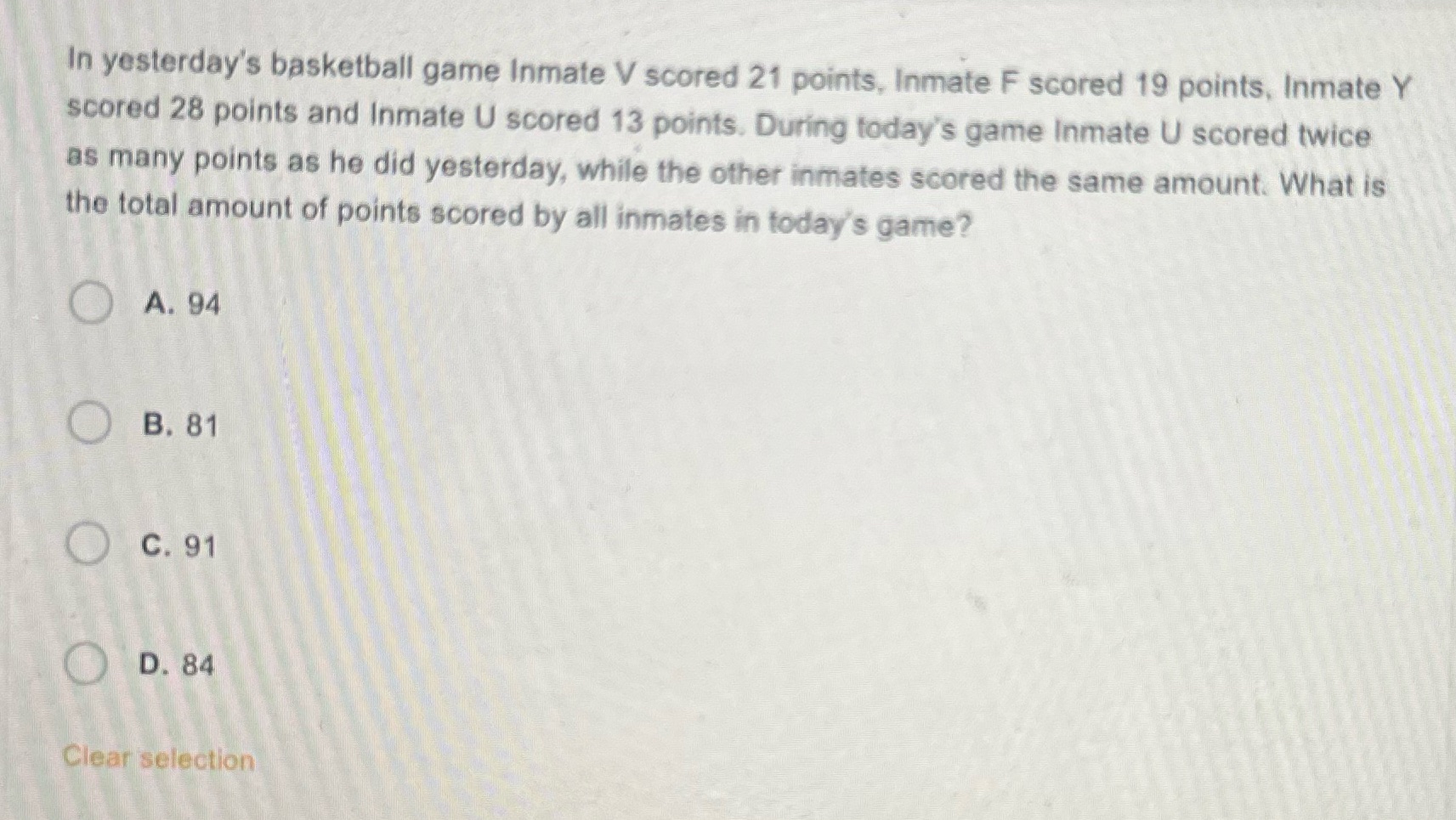 Crj119 In yesterday's basketball game Inmate V