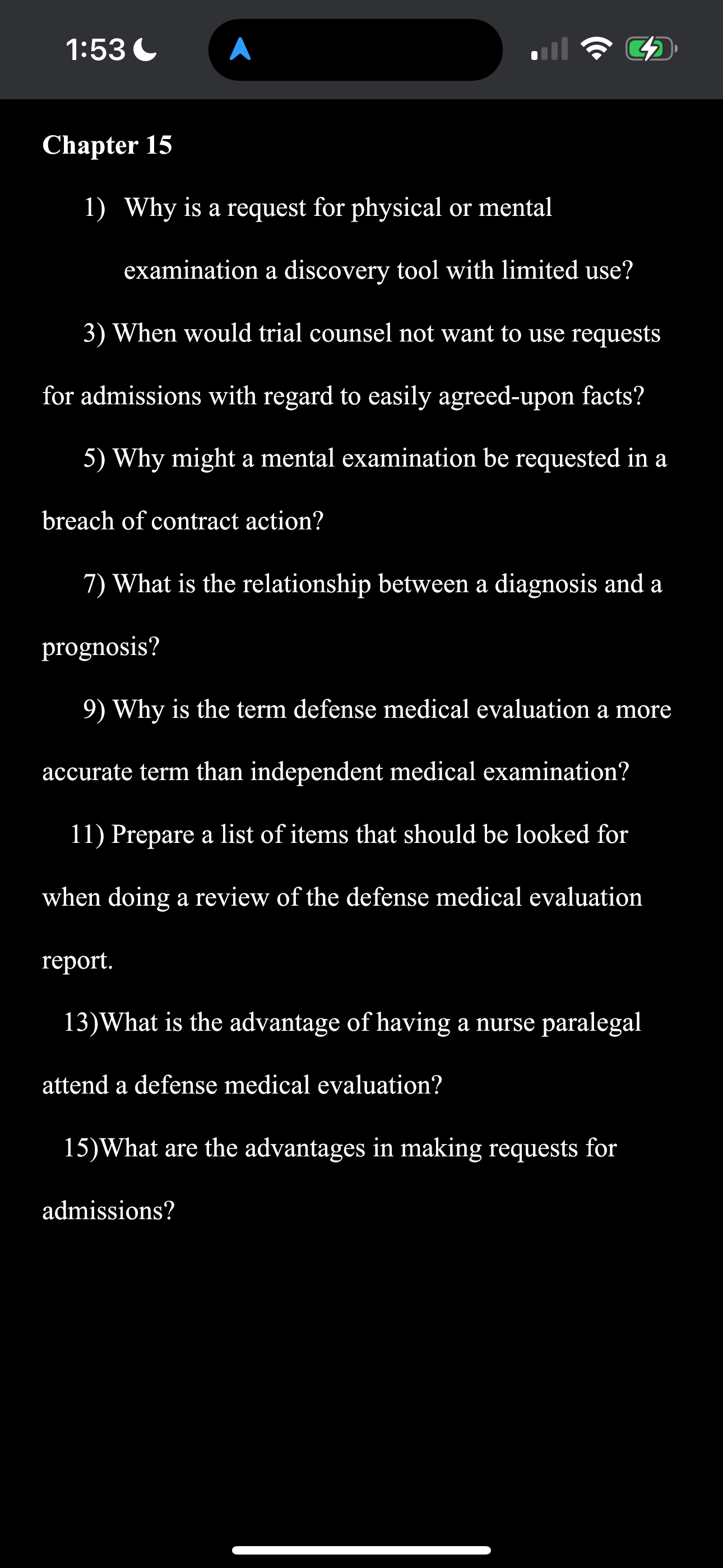 1:52 C A g+ E . . . Chapter 12 1) What is the