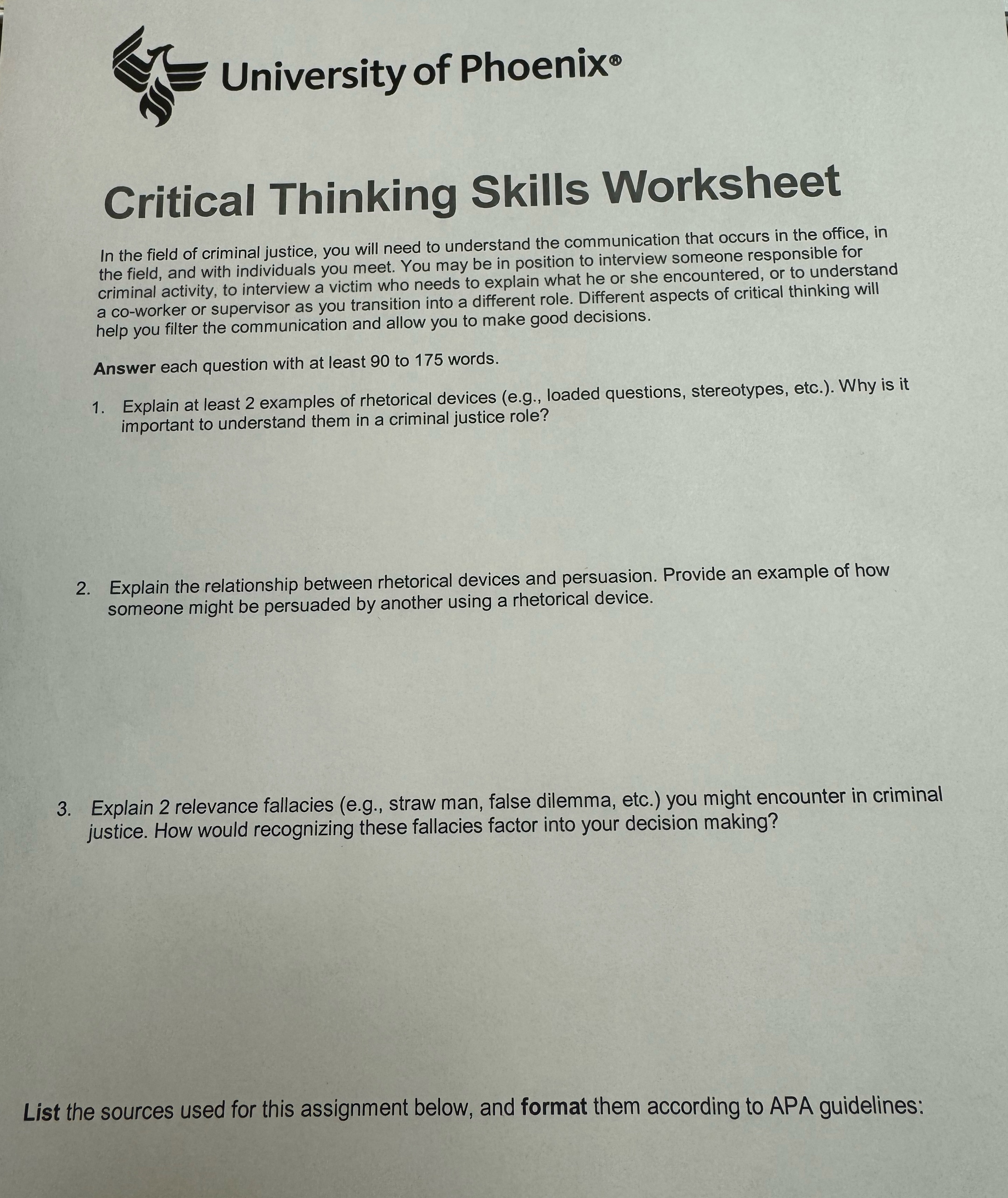 References University of Phoenix Critical