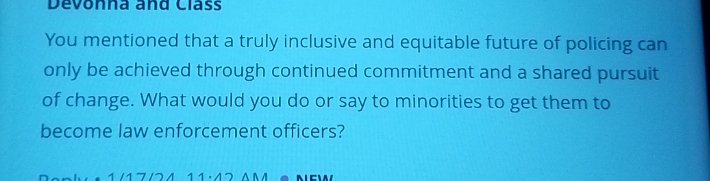 Devonna and Class You mentioned that a truly