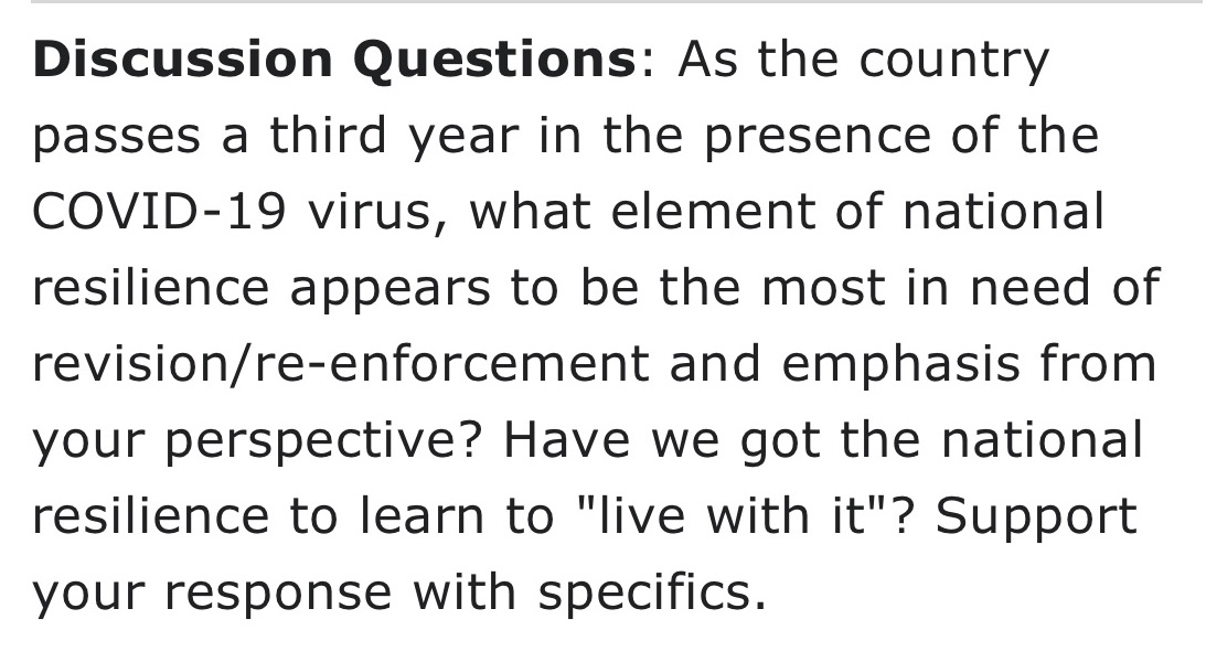 Discussion Questions: As the country passes a