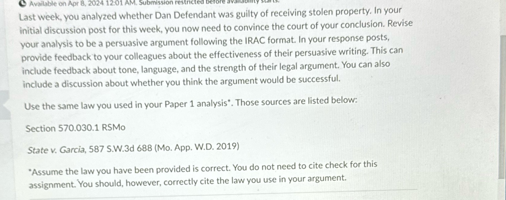 Available on Apr 8, 2024 12:01 AM. Submission