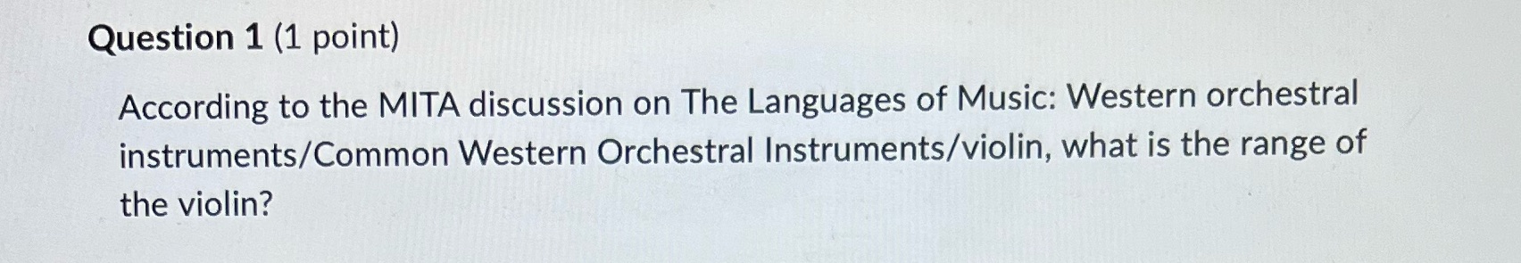 Question 1 (1 point) According to the MITA