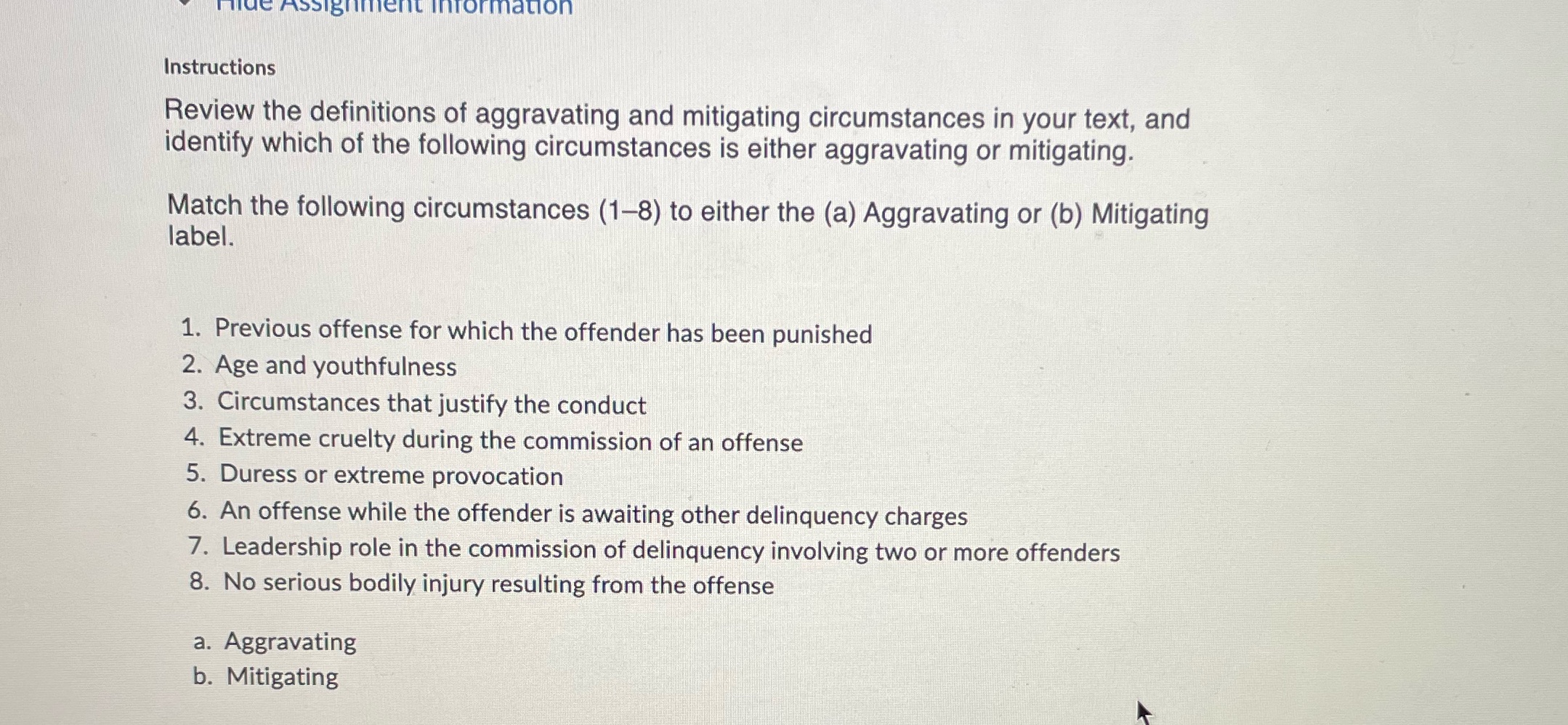 Tide Assignment Imormation Instructions Review