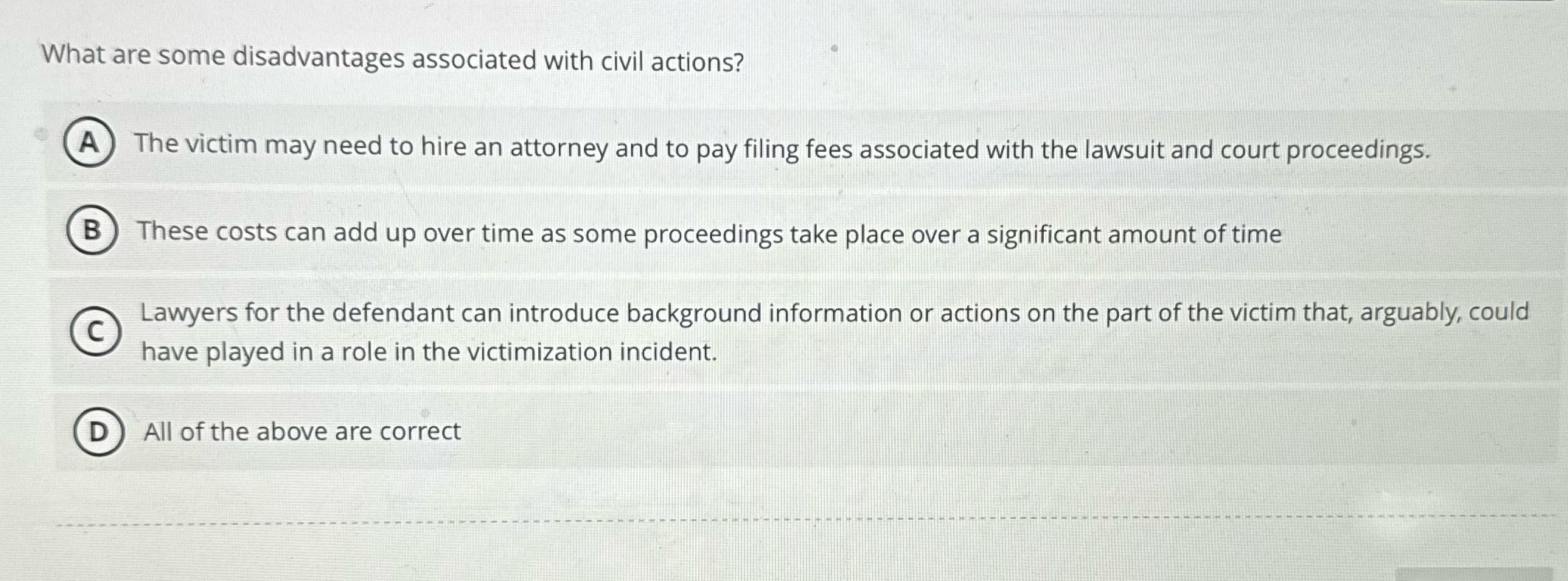 What are some disadvantages associated with civil