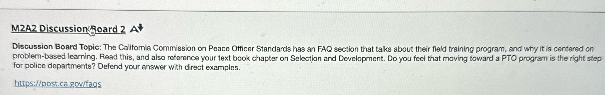 discussion board M2A2 Discussion Board 2 At